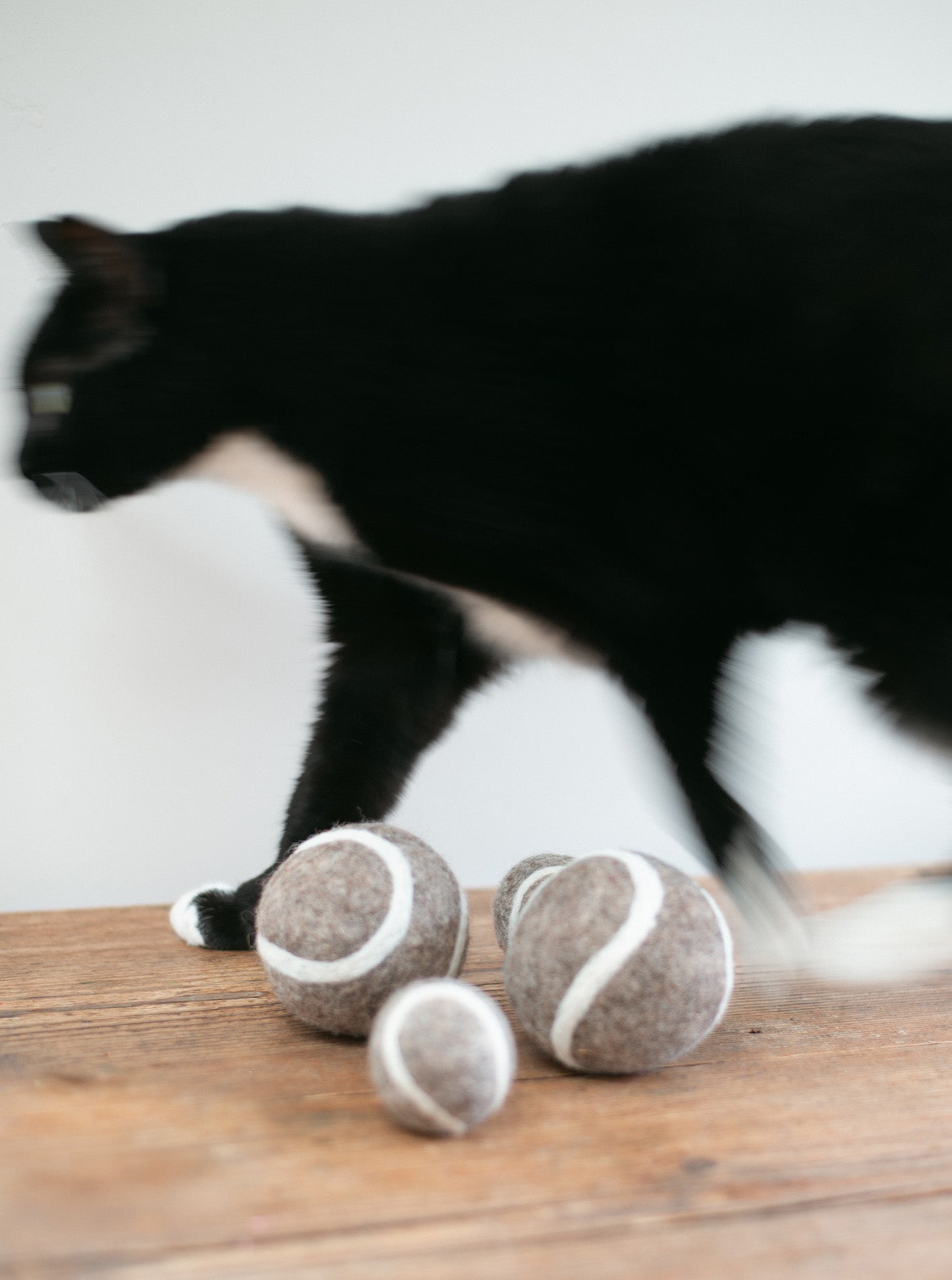 TENNIS BALL WOOL CAT TOY