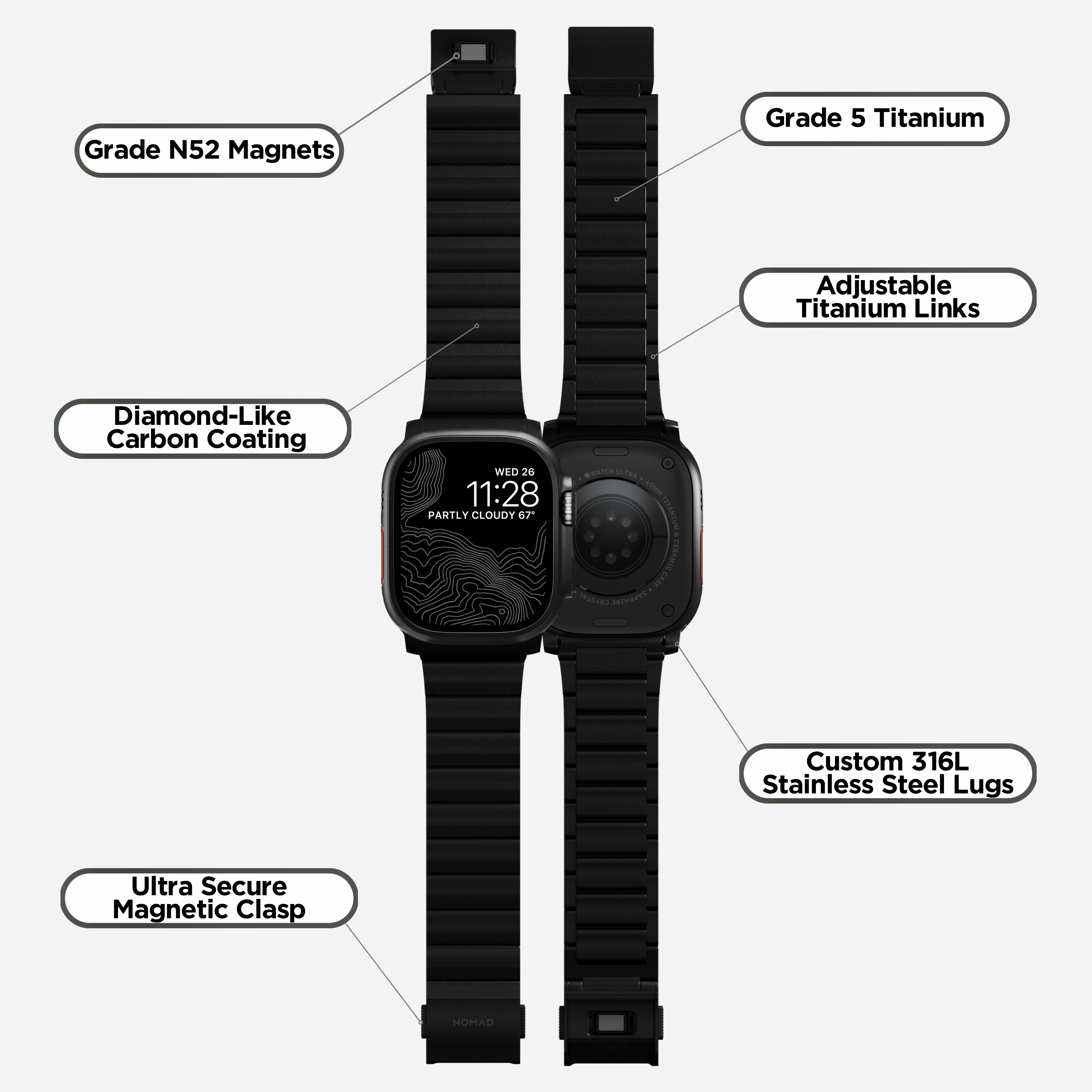 Titanium Band - 46mm/49mm | Black Hardware | V2