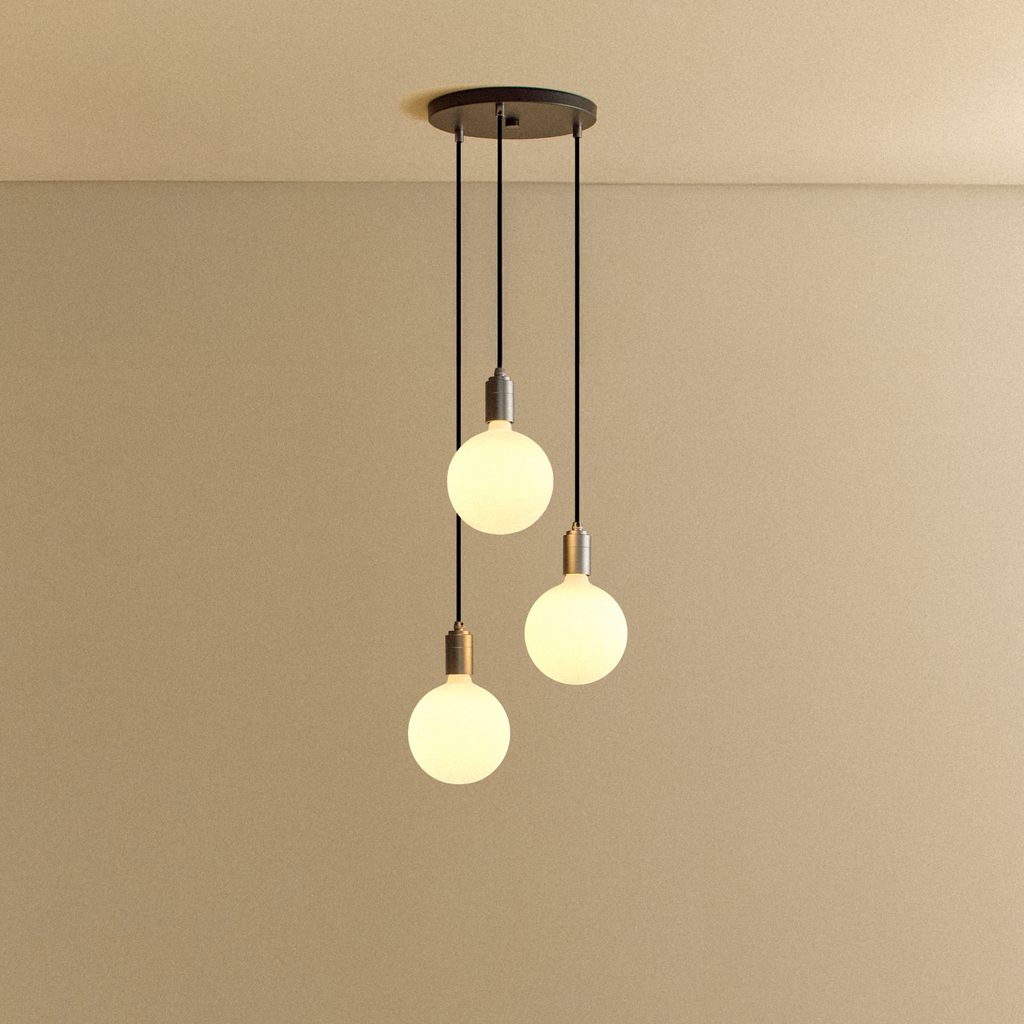 Triple Pendant in Graphite + Sphere IV
