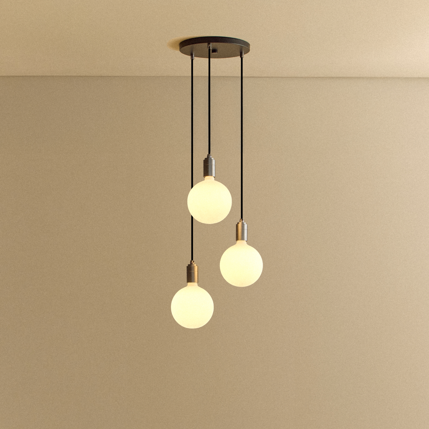 Triple Pendant in Graphite + Sphere IV