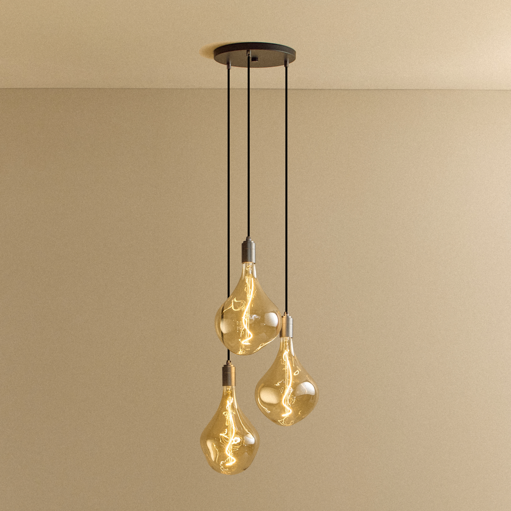 Triple Pendant in Graphite + Voronoi III