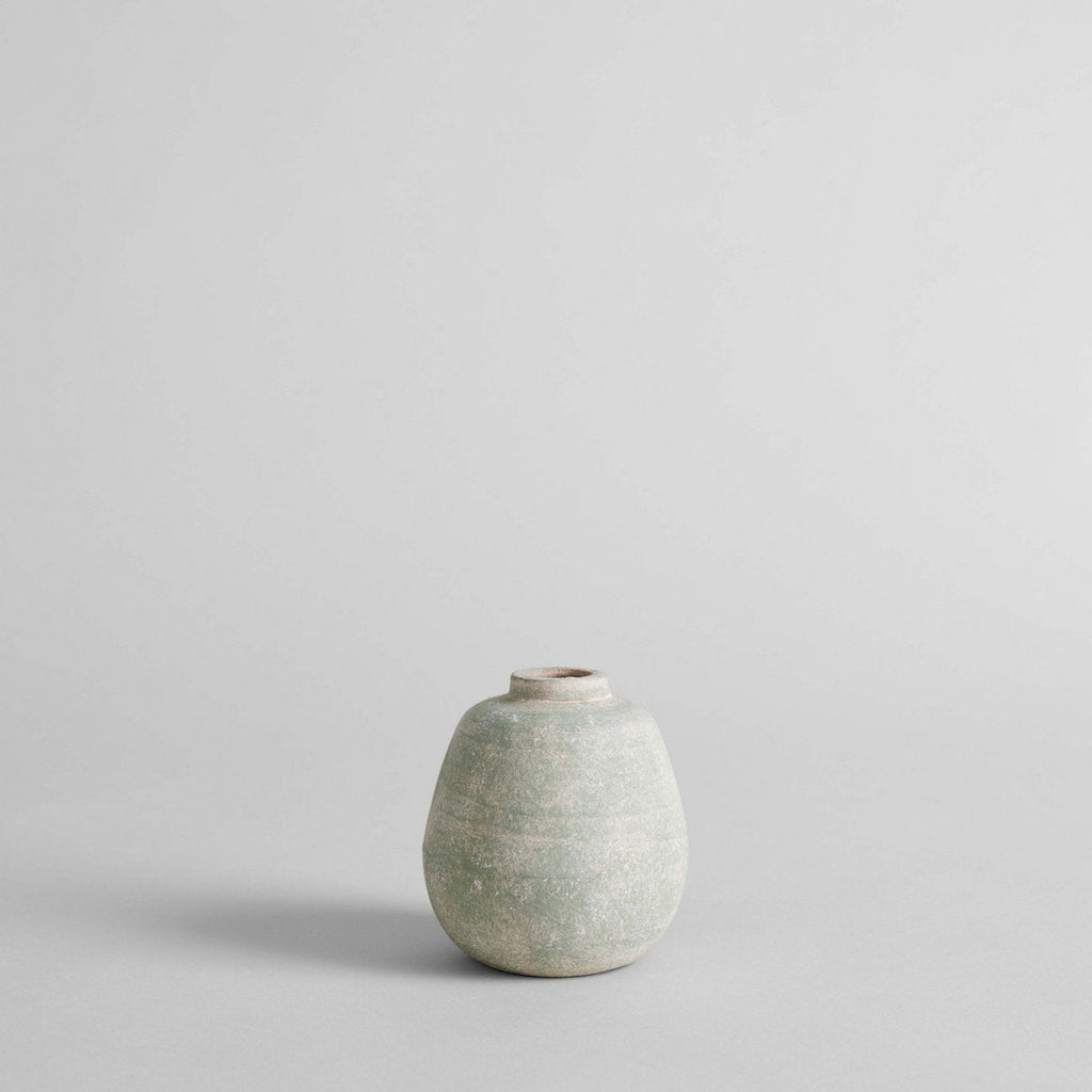 Terra Cotta Bud Vase, Greenwash