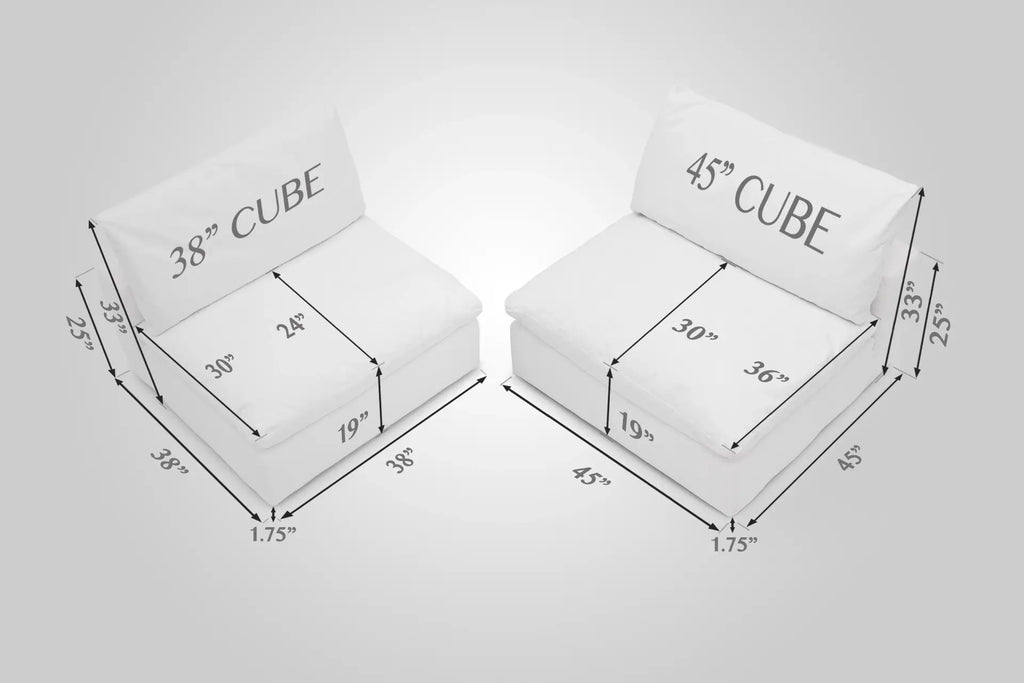 4-Cube Ottoman Chaise Sectional