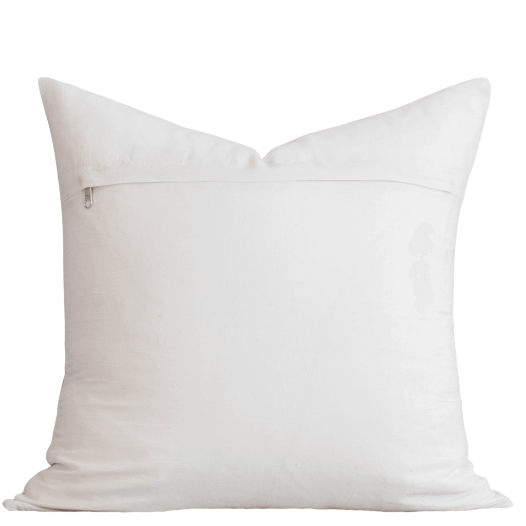 Briar Floral Block Printed Pillow Cover | Blue, Brown, Green