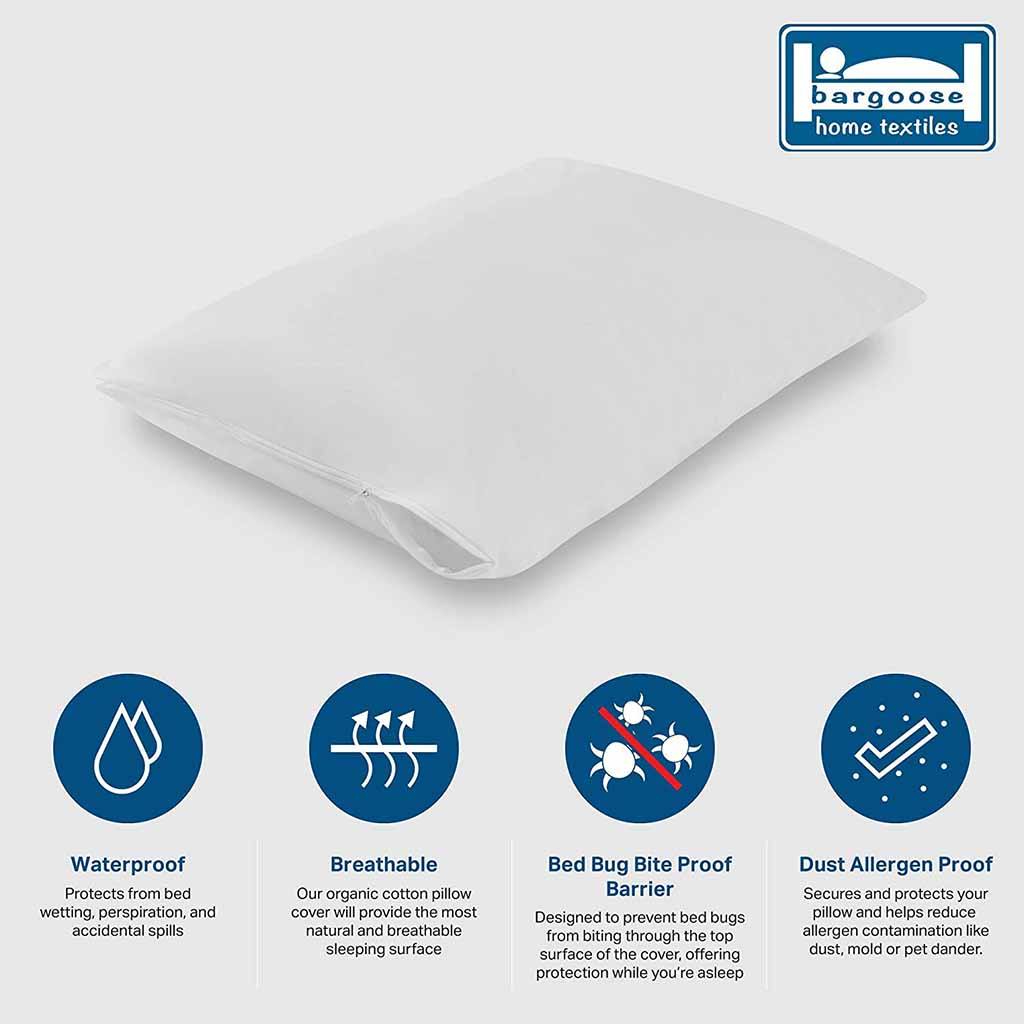 Zippered Waterproof Pillow Protector | CleanAir® by Bargoose
