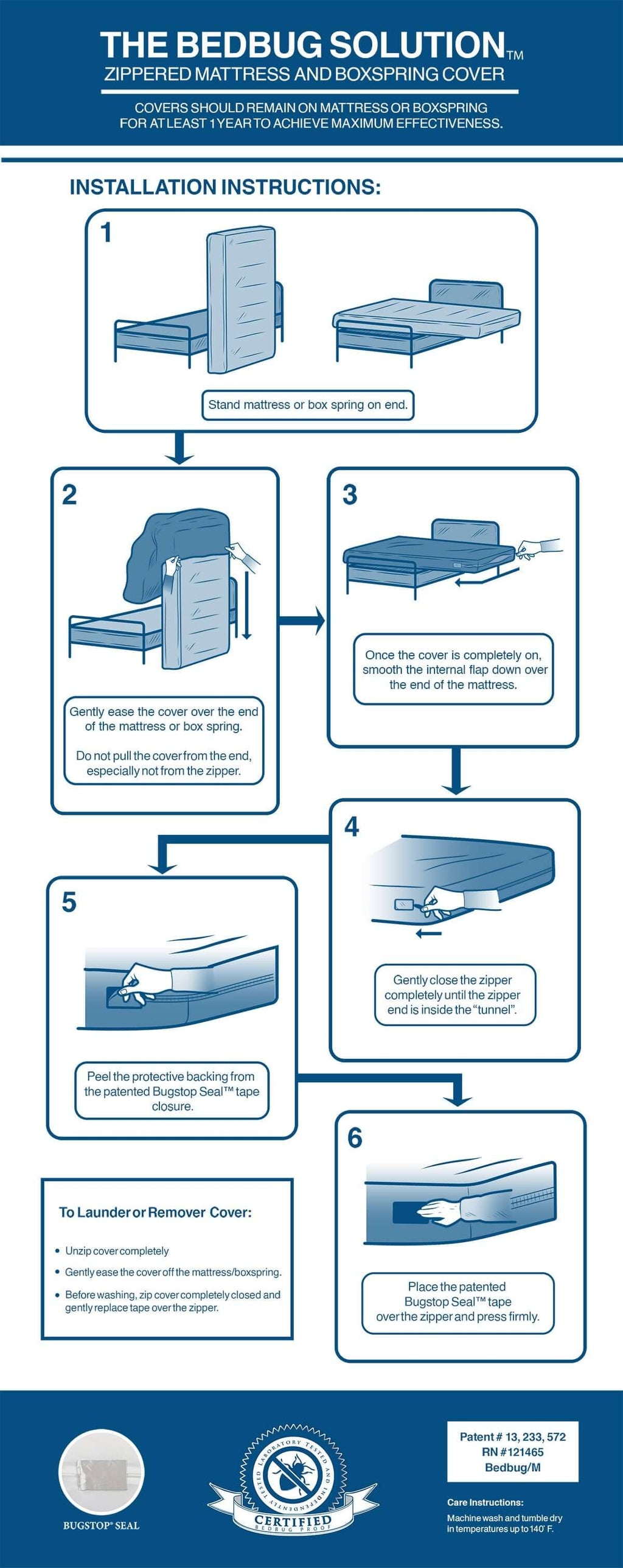 BedBug Solution™ Hybrid Zippered Mattress Encasement - Stretch-To-Fit 9"–12" | Waterproof & Bed Bug Proof