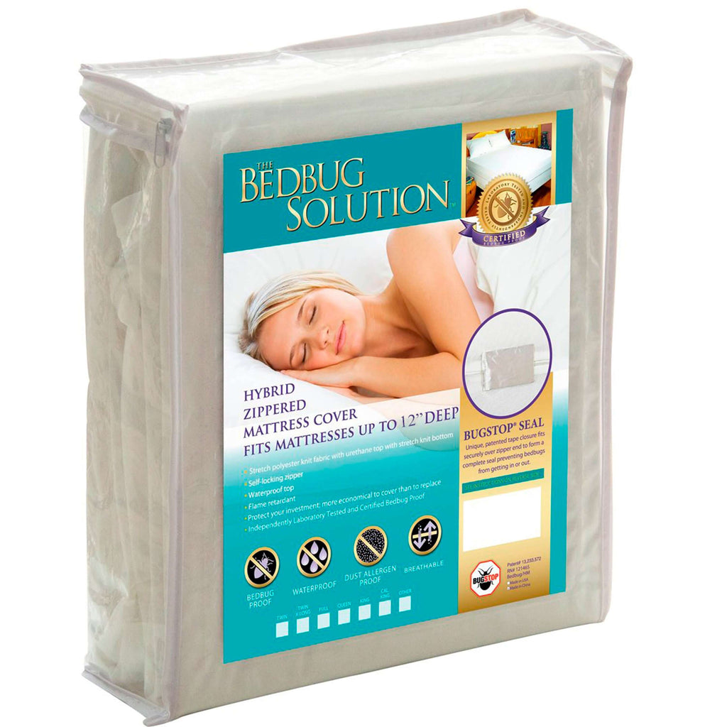 BedBug Solution™ Hybrid Zippered Mattress Encasement - Stretch-To-Fit 9"–12" | Waterproof & Bed Bug Proof