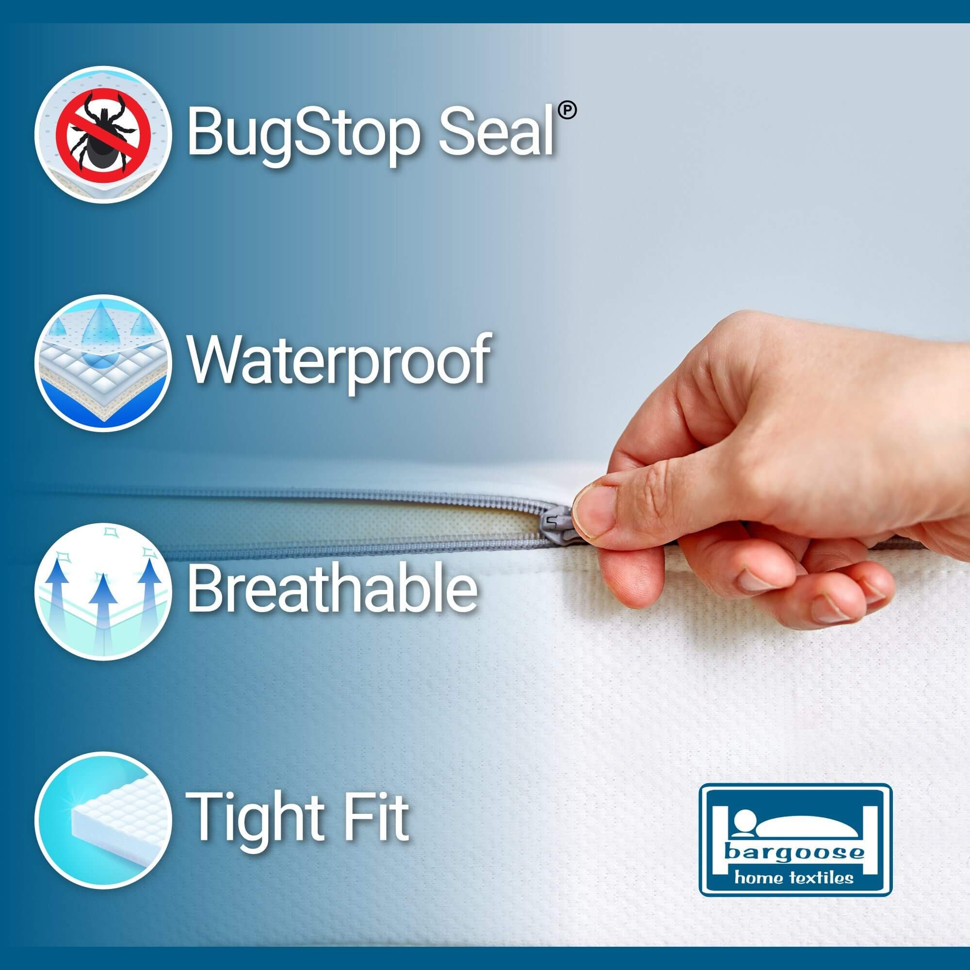 Bargoose BedBug Solution™ Sofa Sleeper Elite Zippered Mattress Encasement