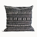Desert Stripe Embroidered Cactus Silk Pillow - Black
