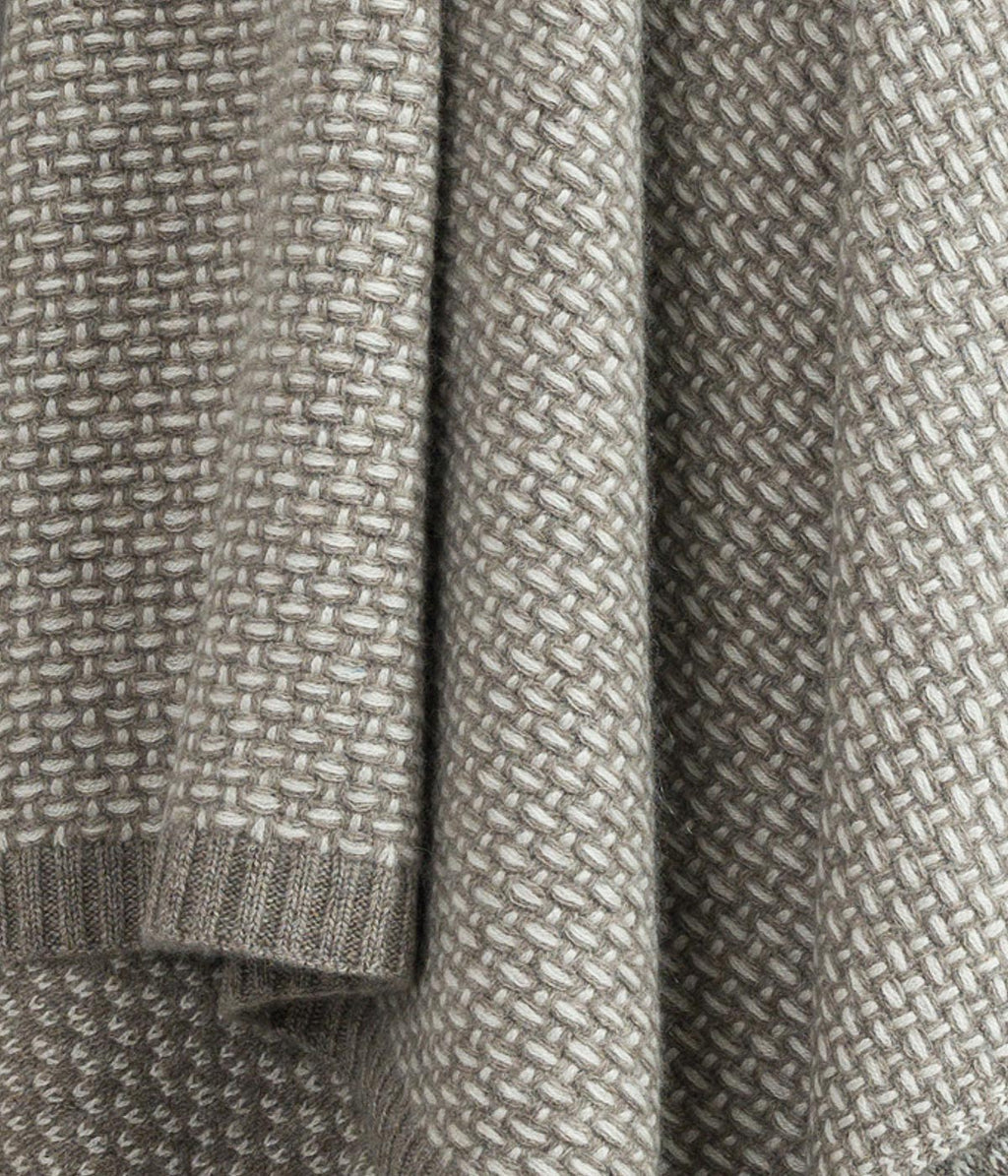 White Cashmere and Platinum Yak Down Taiga Throw