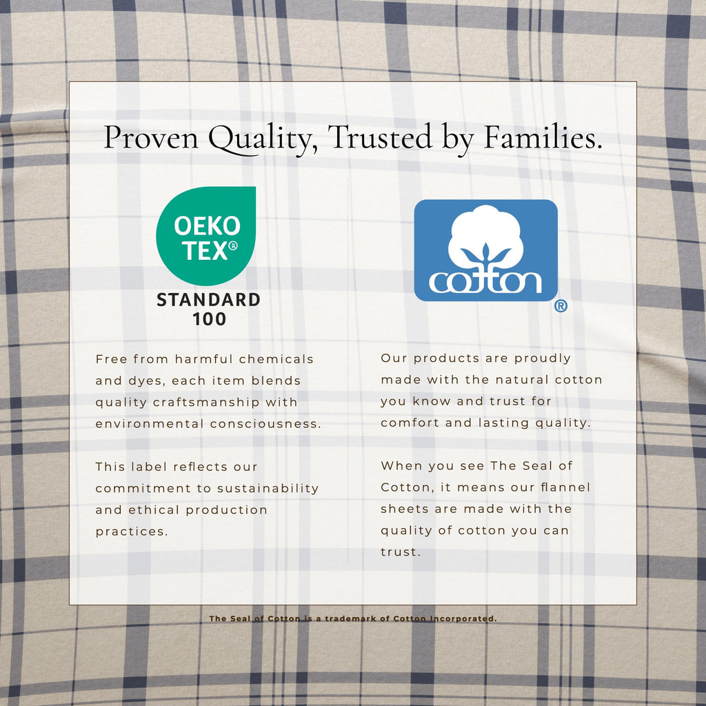 Turkish Cotton Flannel Sheet Set - Plaid & Stripe Collection