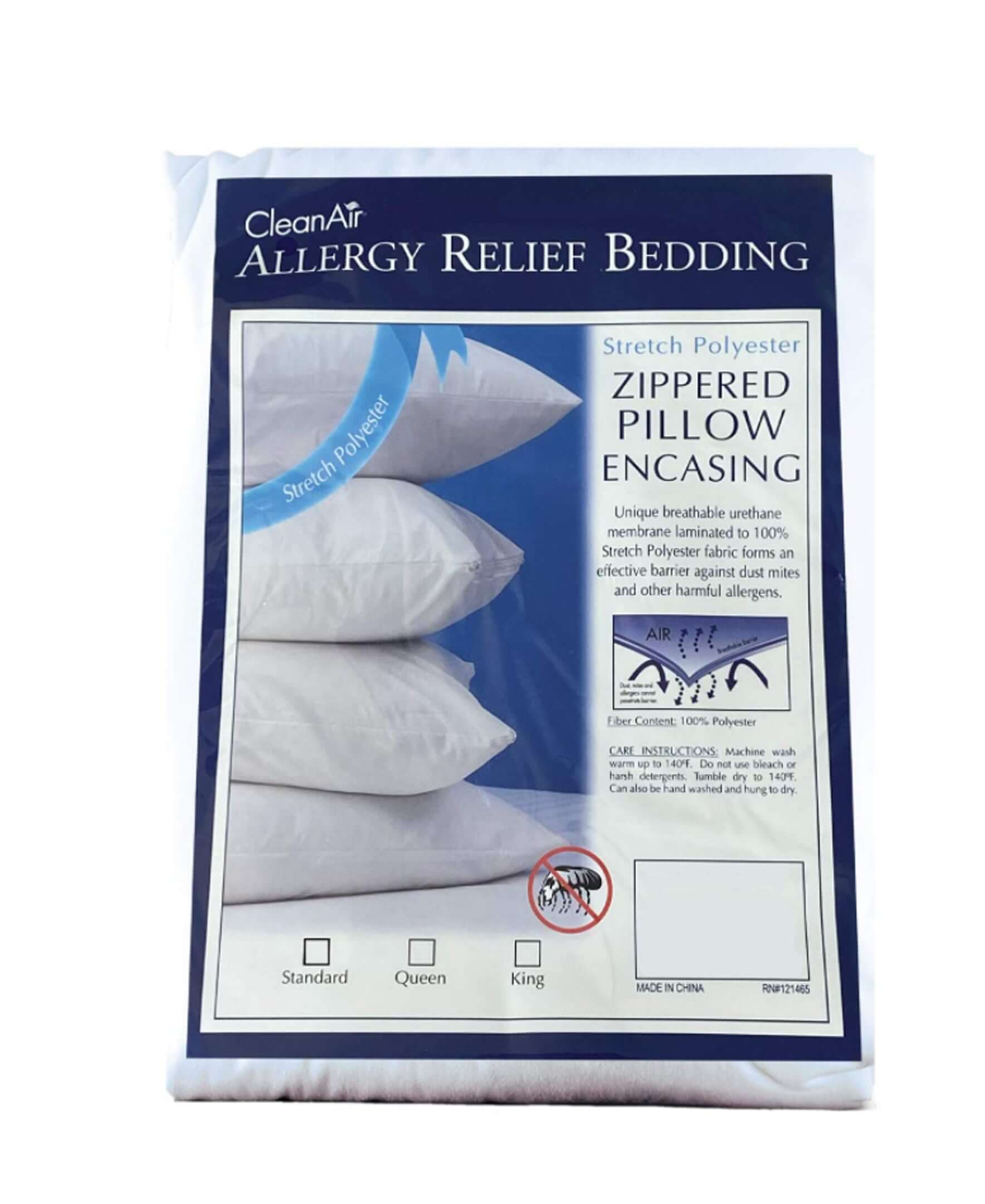 Zippered Waterproof Pillow Protector | CleanAir® by Bargoose