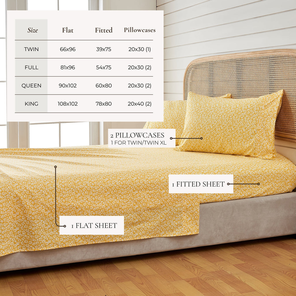 Watercolor Floral Sheet Set - Delia Collection