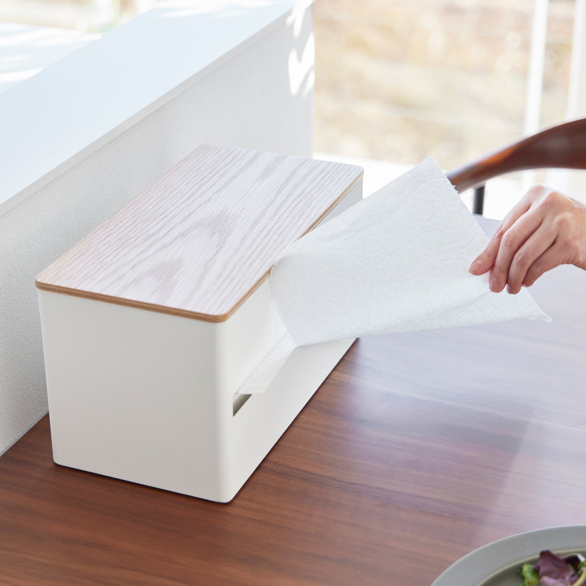 Paper Towel Dispenser - Steel + Wood