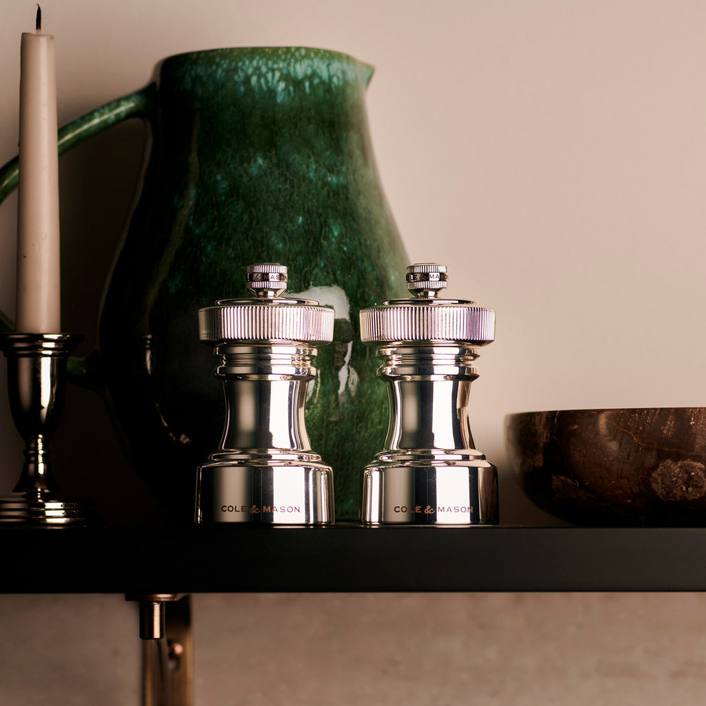 Cole & Mason Hoxton Silver Plated Salt & Pepper Mill Set