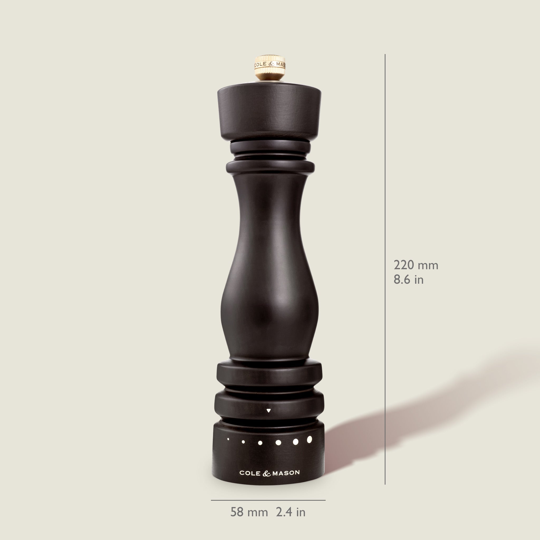 Cole & Mason London Chocolate Wood Grind Select Salt & Pepper Mills