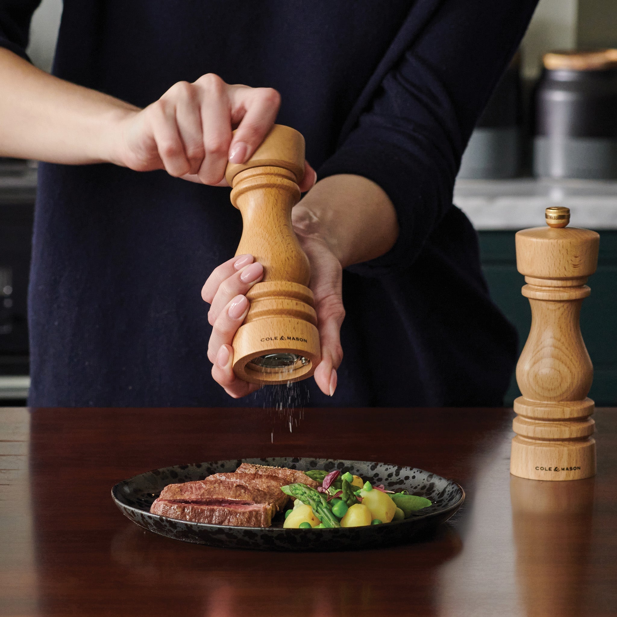 Cole & Mason London Natural Beech Salt & Pepper Mills