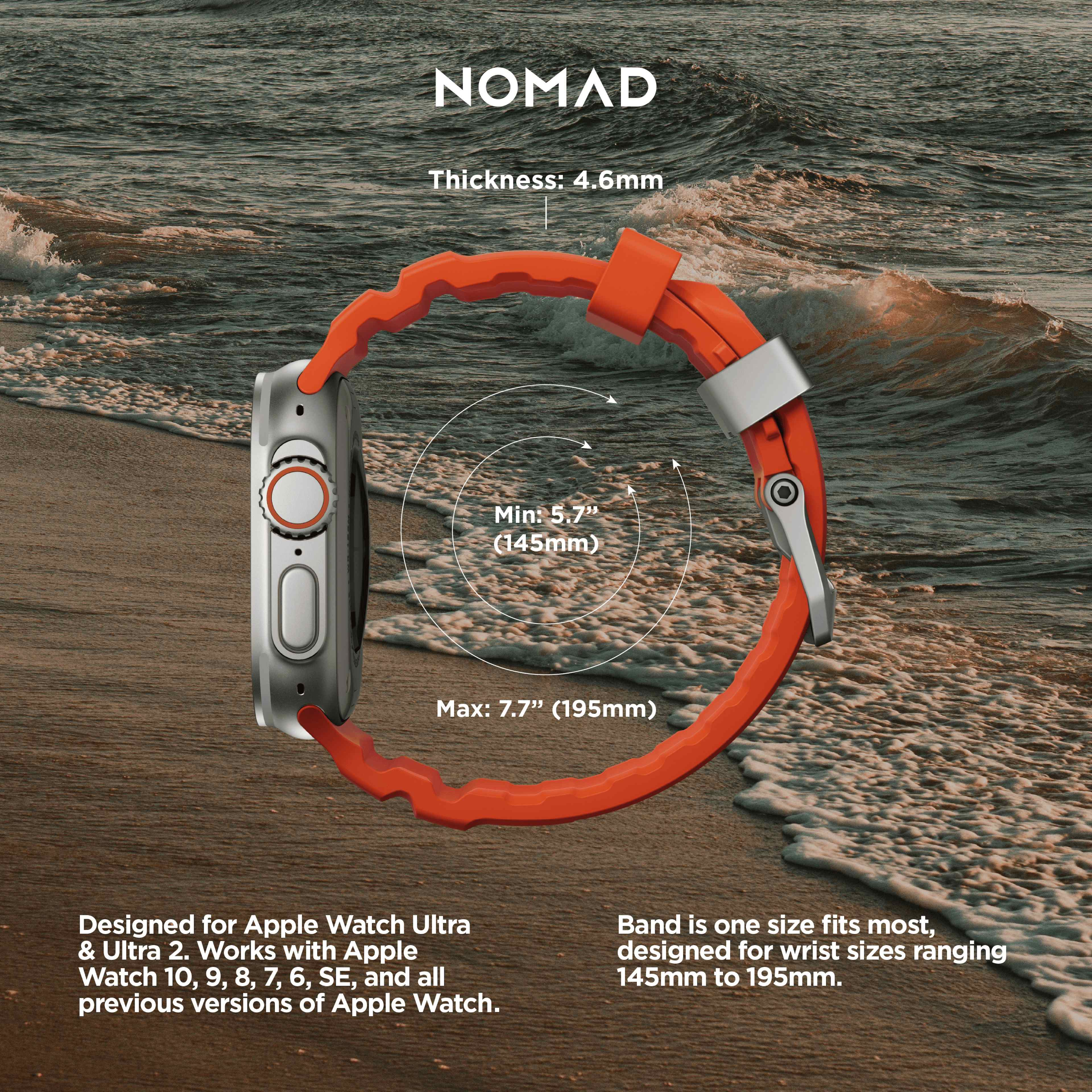 Rocky Point Band - 46mm/49mm | Magma | Natural Hardware