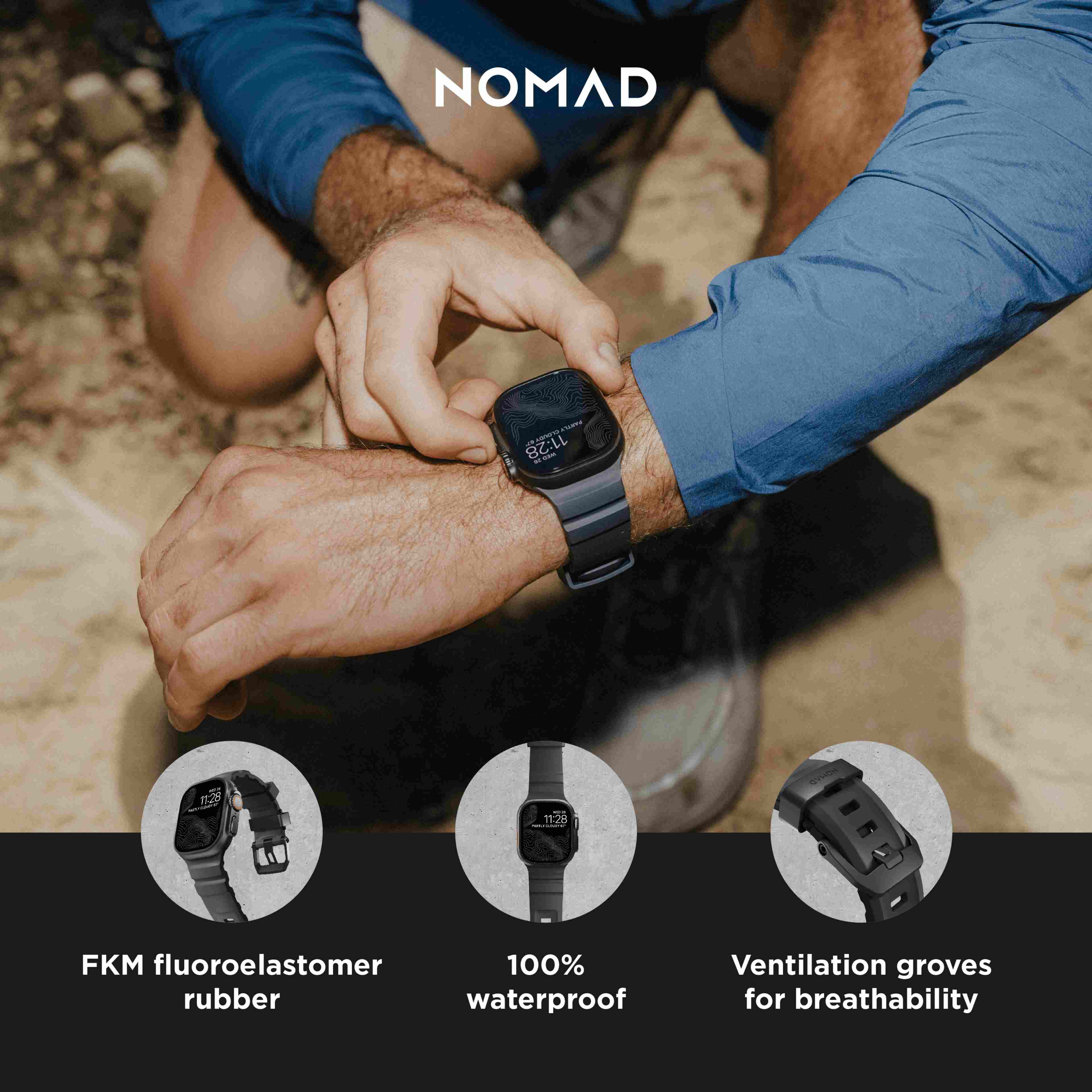 Rocky Point Band - 46mm/49mm | Storm | Black Hardware