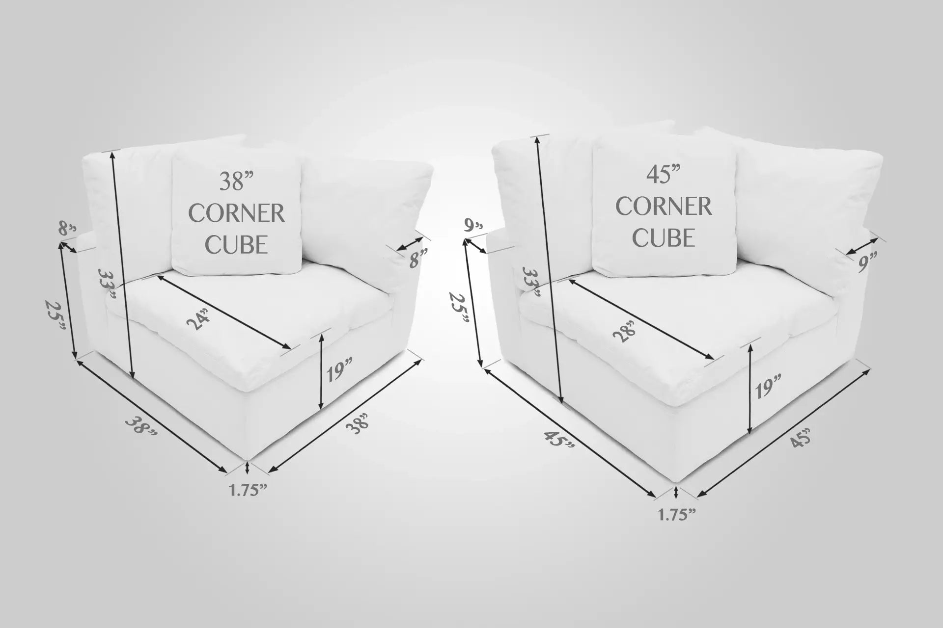 4-Cube Ottoman Chaise Sectional