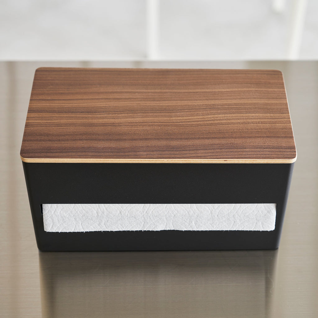 Paper Towel Dispenser - Steel + Wood