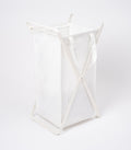 Laundry Hamper with Cotton Liner - Two Sizes - Steel + Cotton