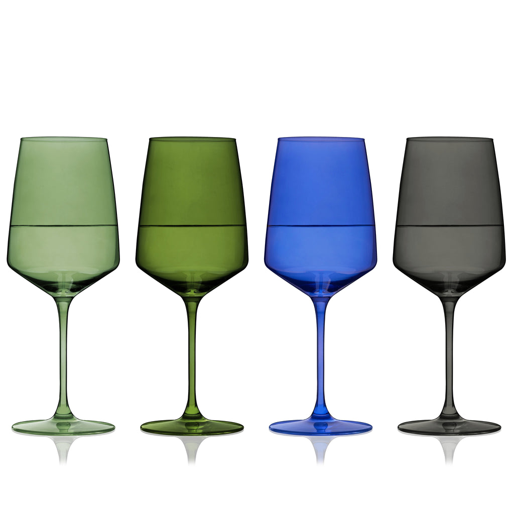 Reserve Nouveau Crystal Wine Glasses in Seaside Set of 4