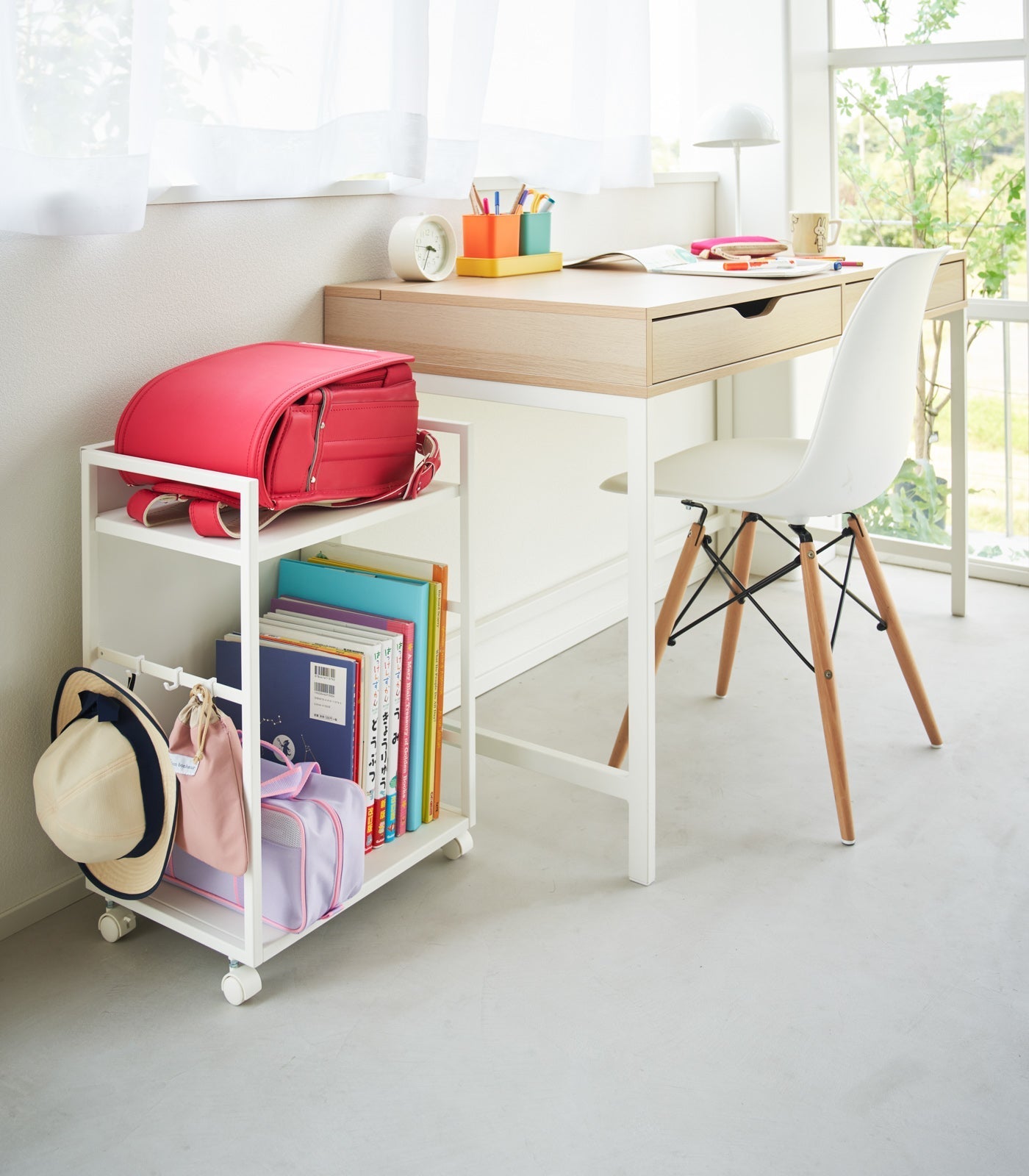 Two-Tier Hideaway Storage Cart (24" H)  - Steel