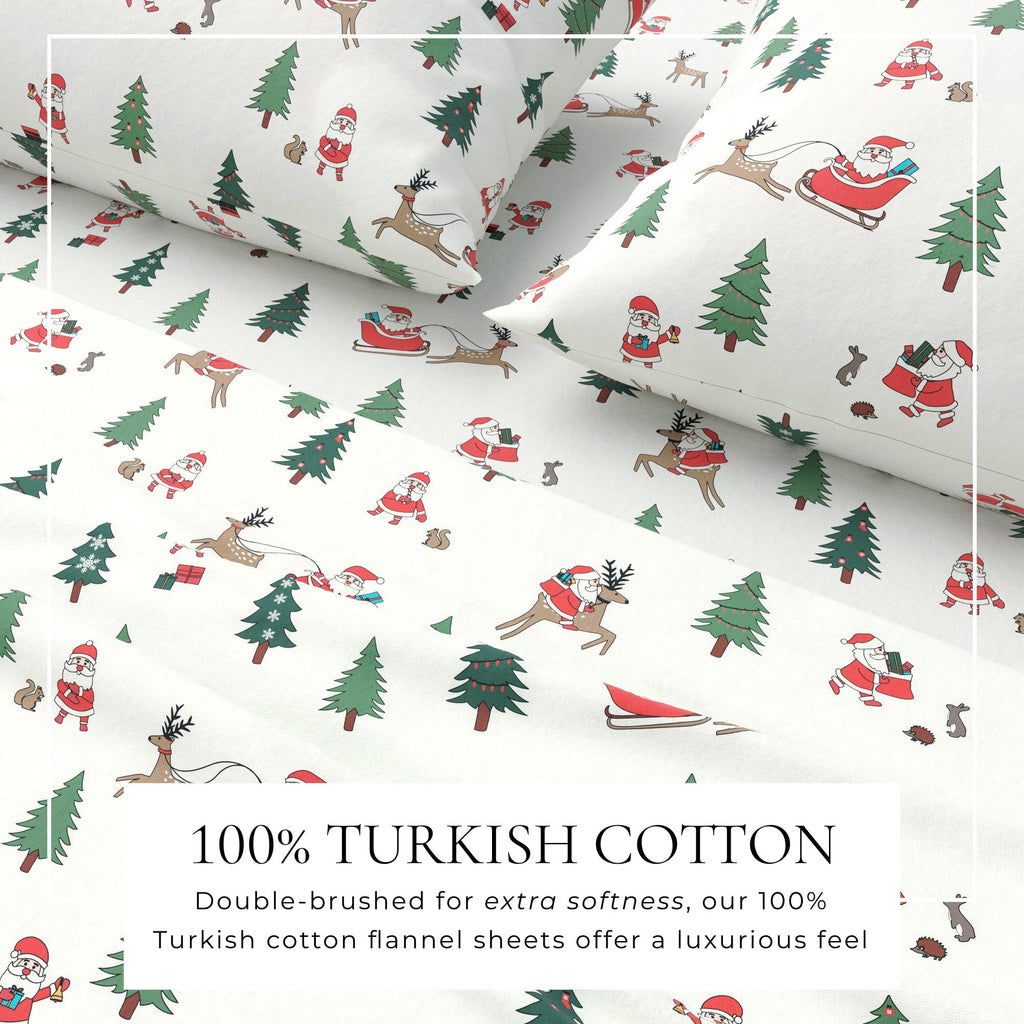 Turkish Cotton Christmas Flannel Sheet - Whittaker Collection