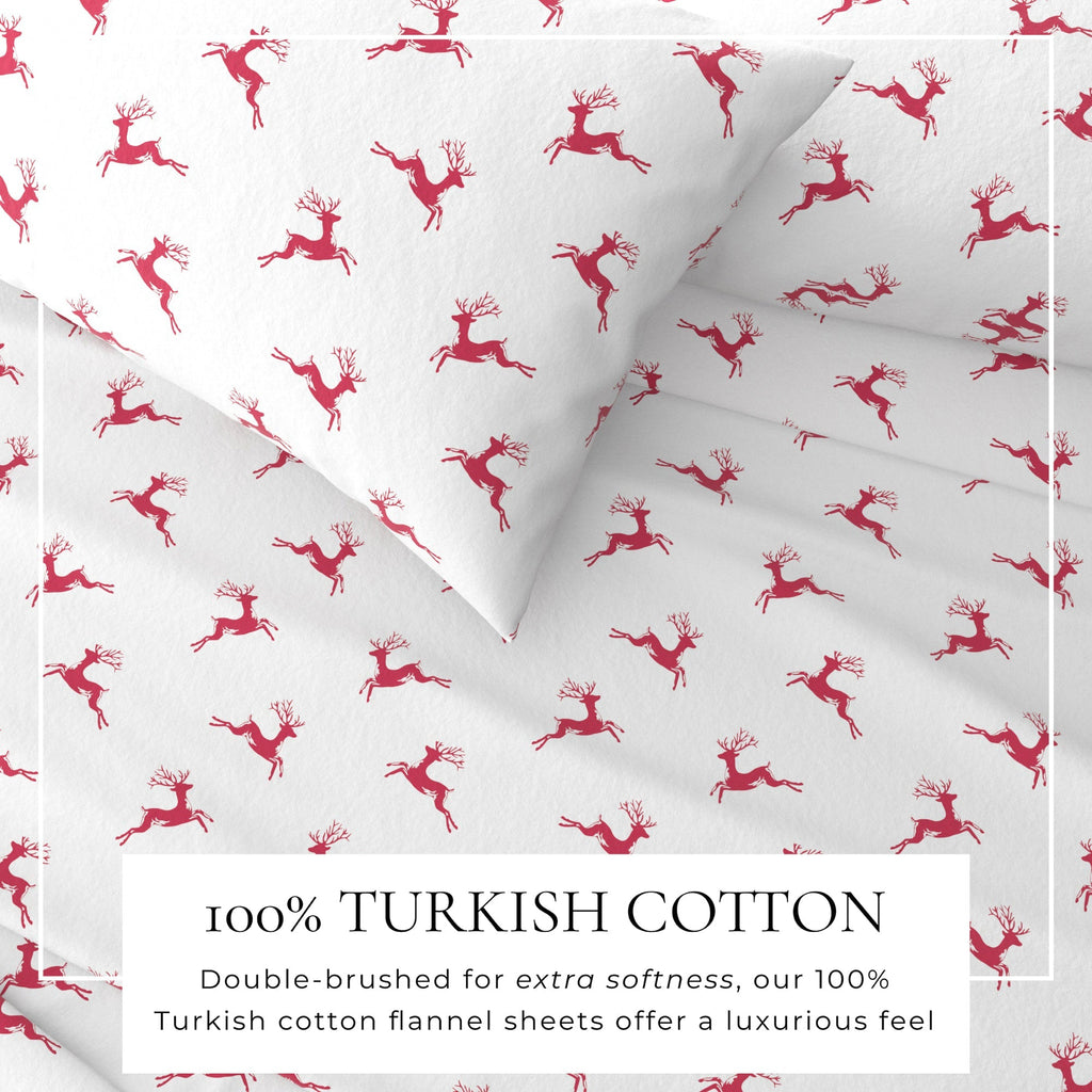 Turkish Cotton Christmas Flannel Sheet Set - Whittaker Collection