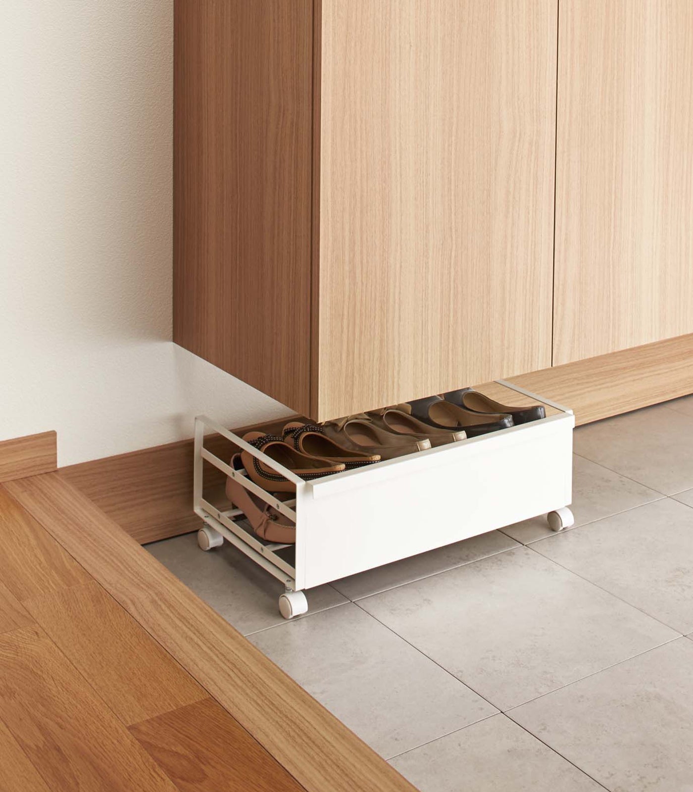 Rolling Shoe Rack (9" H)  - Steel