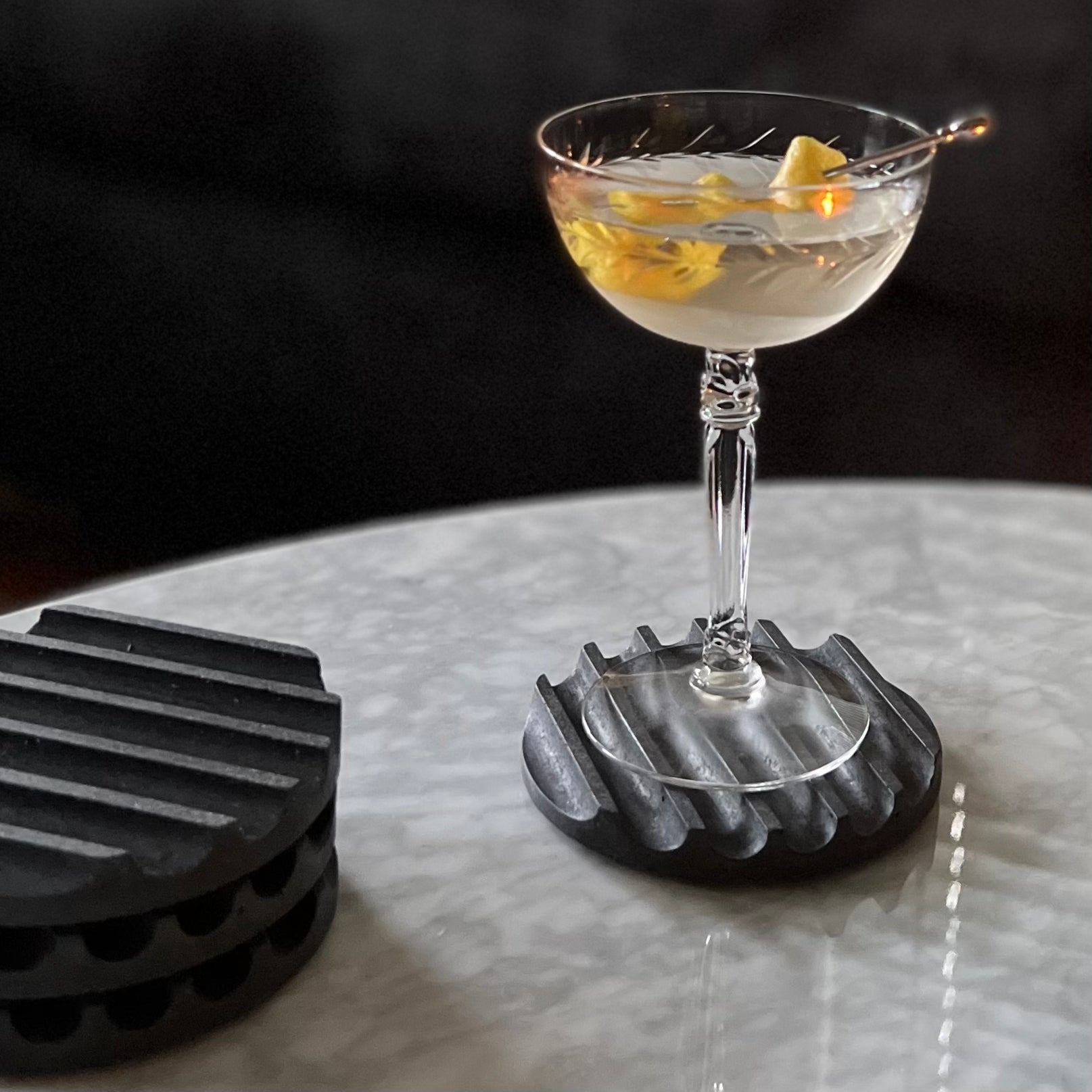 Coaster Set | Black Terrazzo