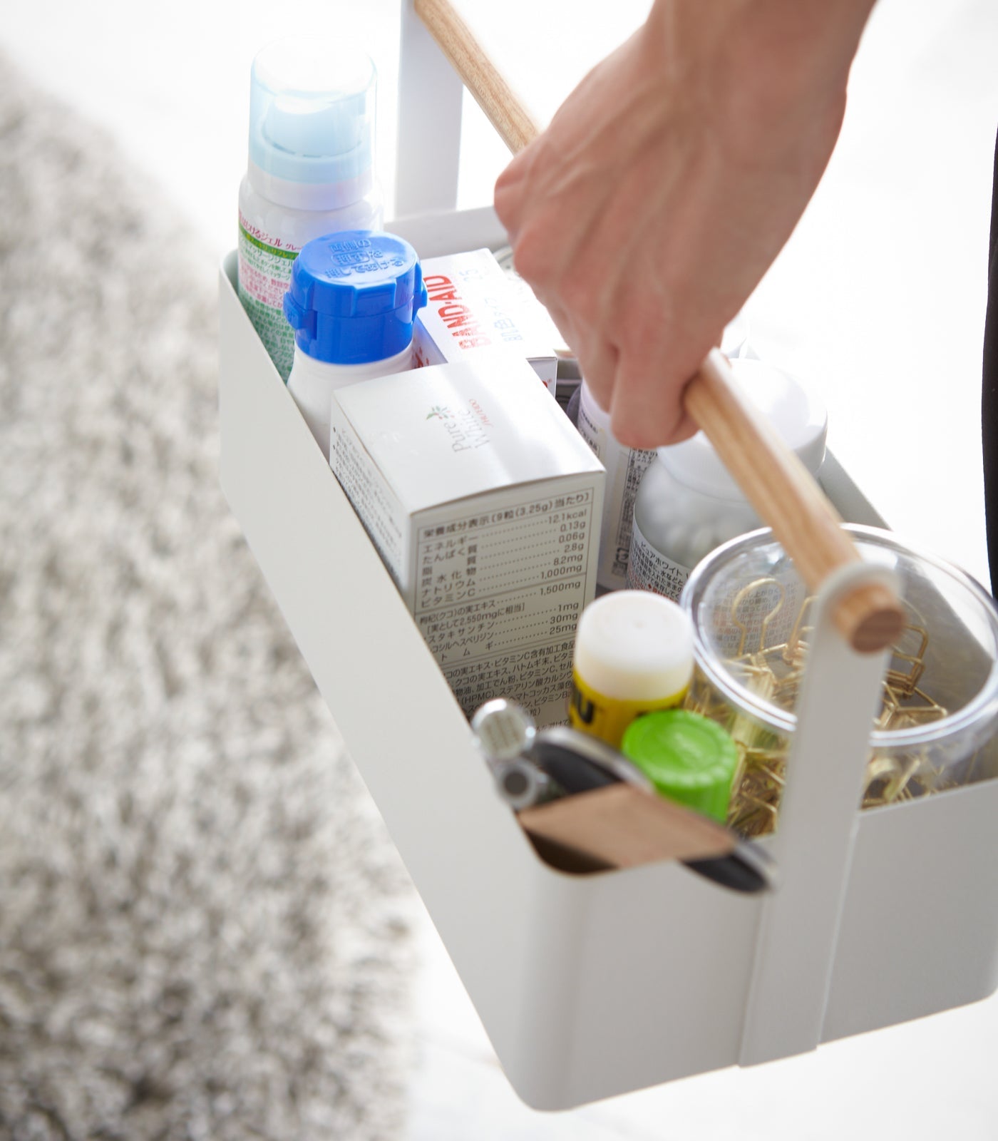Storage Caddy - Large - Steel + Wood