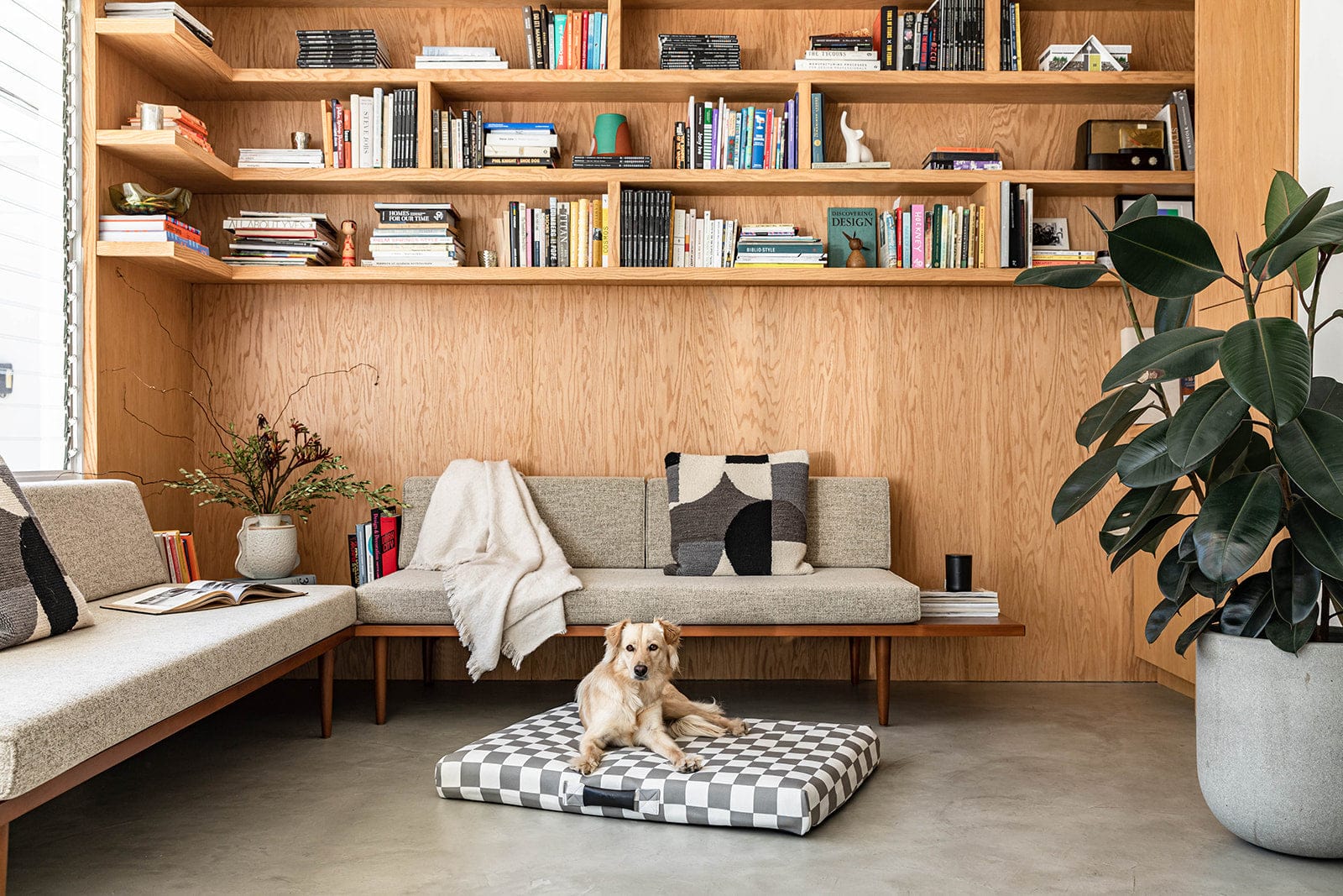Gray Checker | Dog Bed or Bed Cover
