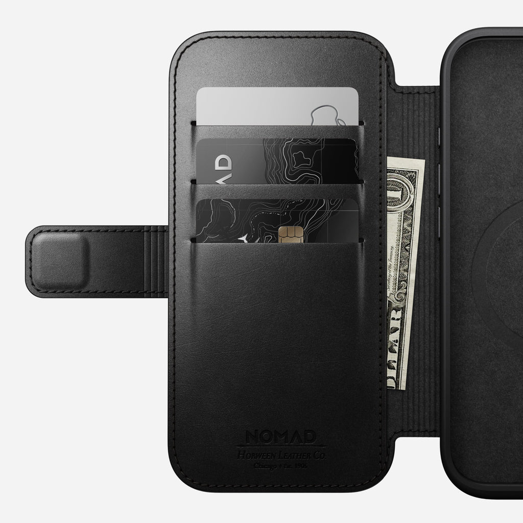 Modern Leather Folio - iPhone 16 Pro | Black | Horween