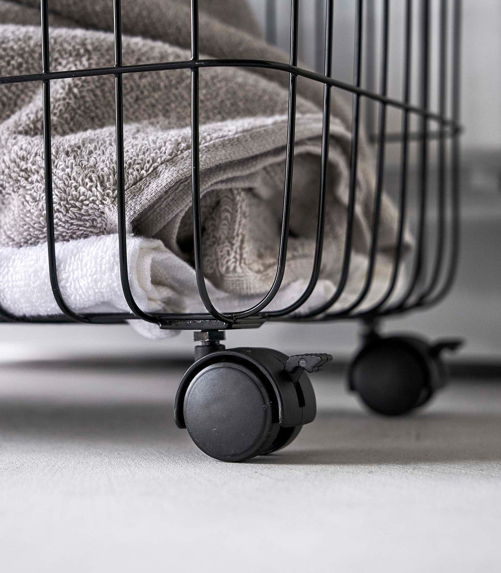 Rolling Wire Basket (14.8" H)  - Steel