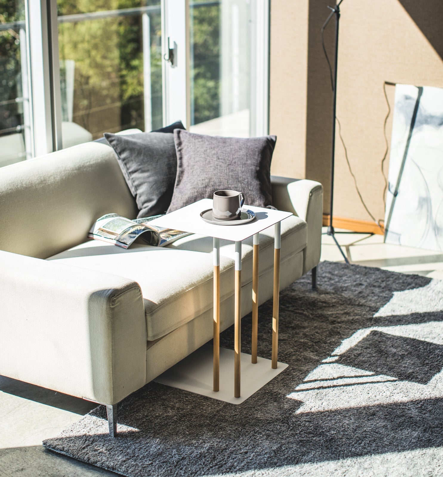 C Side Table (22" H)  - Steel + Wood