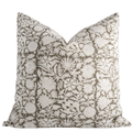 Jardim Floral Block Printed Pillow Cover | Olive