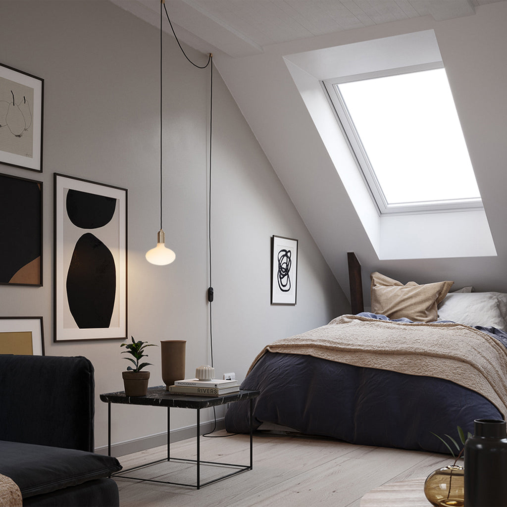 Oval Dim to Warm Plug-In Pendant in Brass