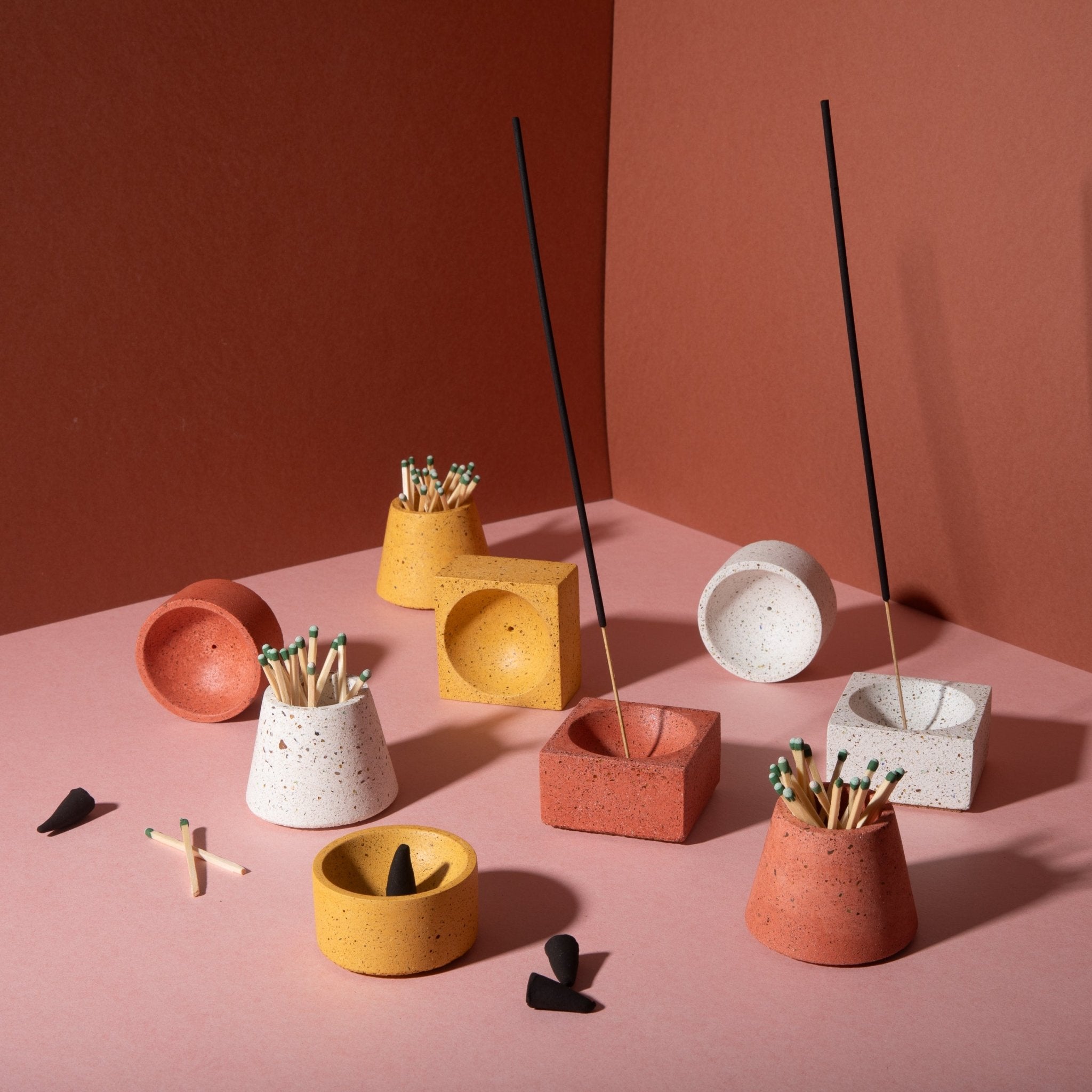 Round Incense Holder | Coral Terrazzo