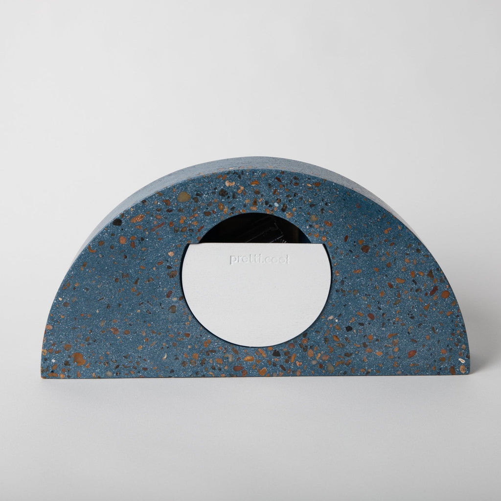 Mantle Clock | Chunky Cobalt Terrazzo