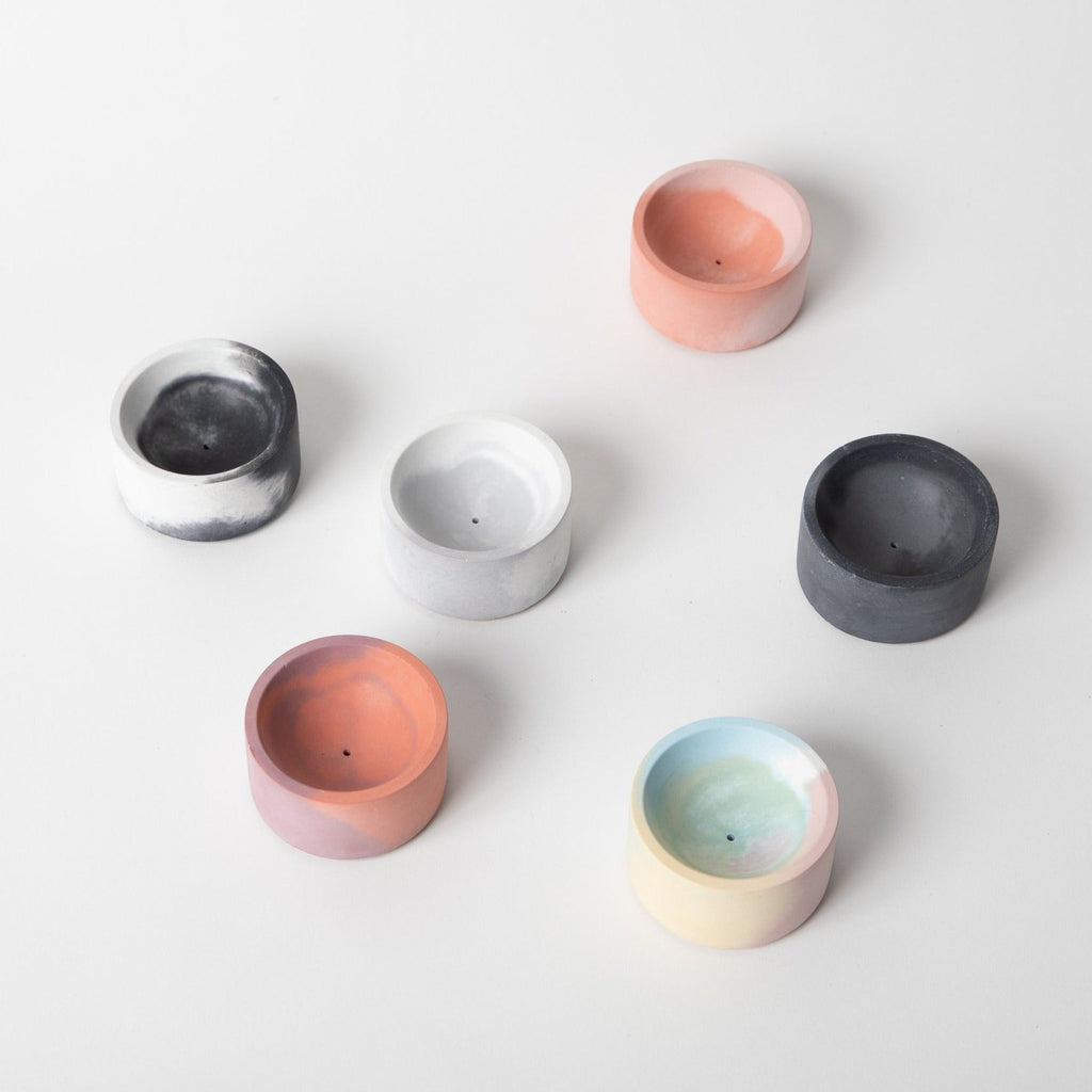 Round Incense Holder | Black & Grey