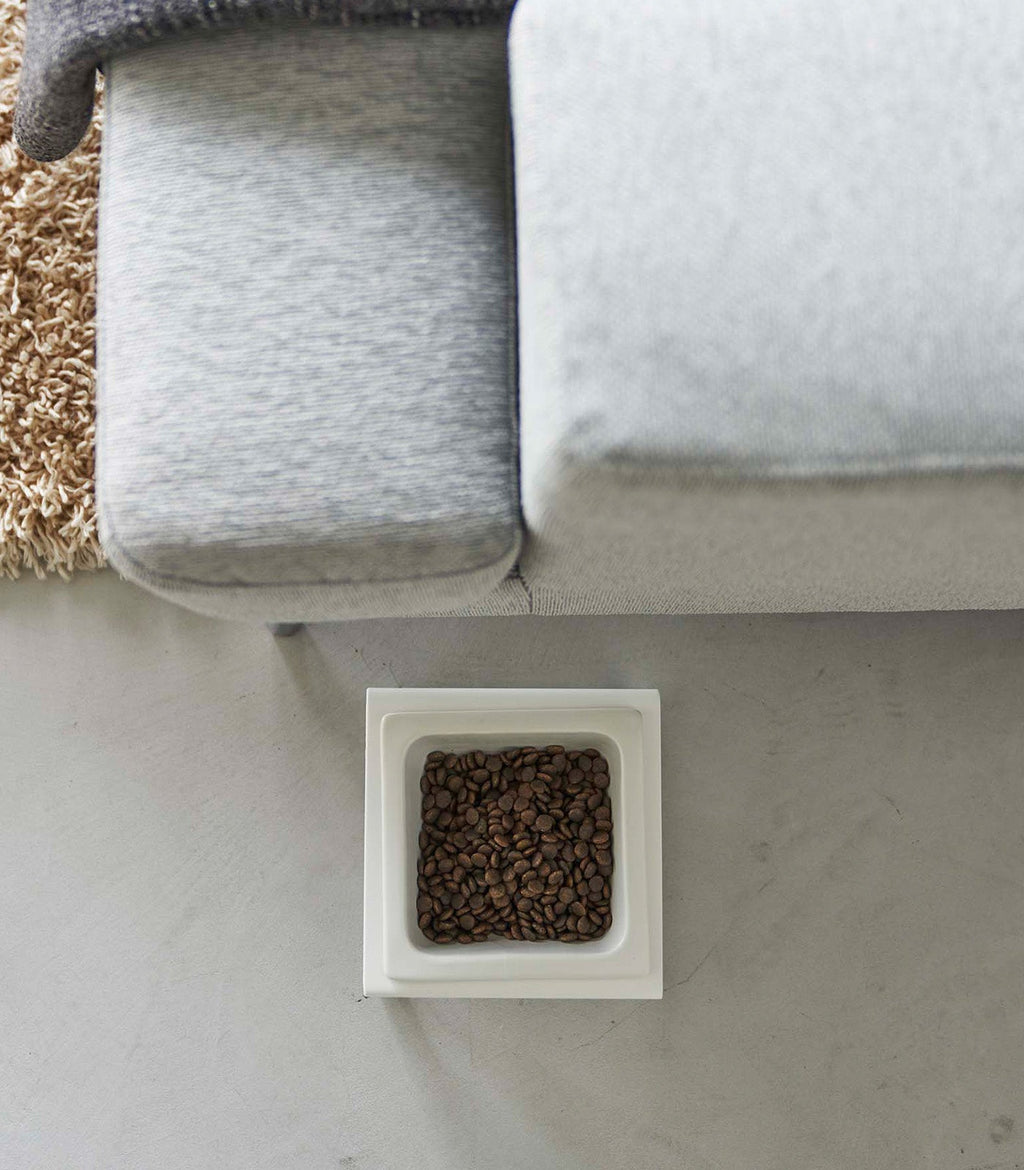 Single Pet Food Bowl - Tall - Steel + Ceramic