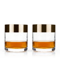 Irving Bronze-Rimmed Crystal Tumblers Set of 2