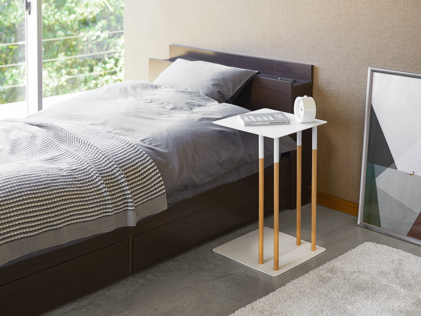 C Side Table (22" H)  - Steel + Wood