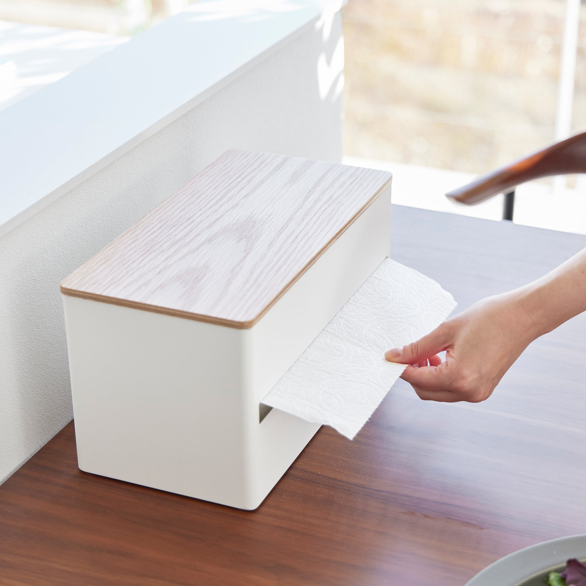 Paper Towel Dispenser - Steel + Wood