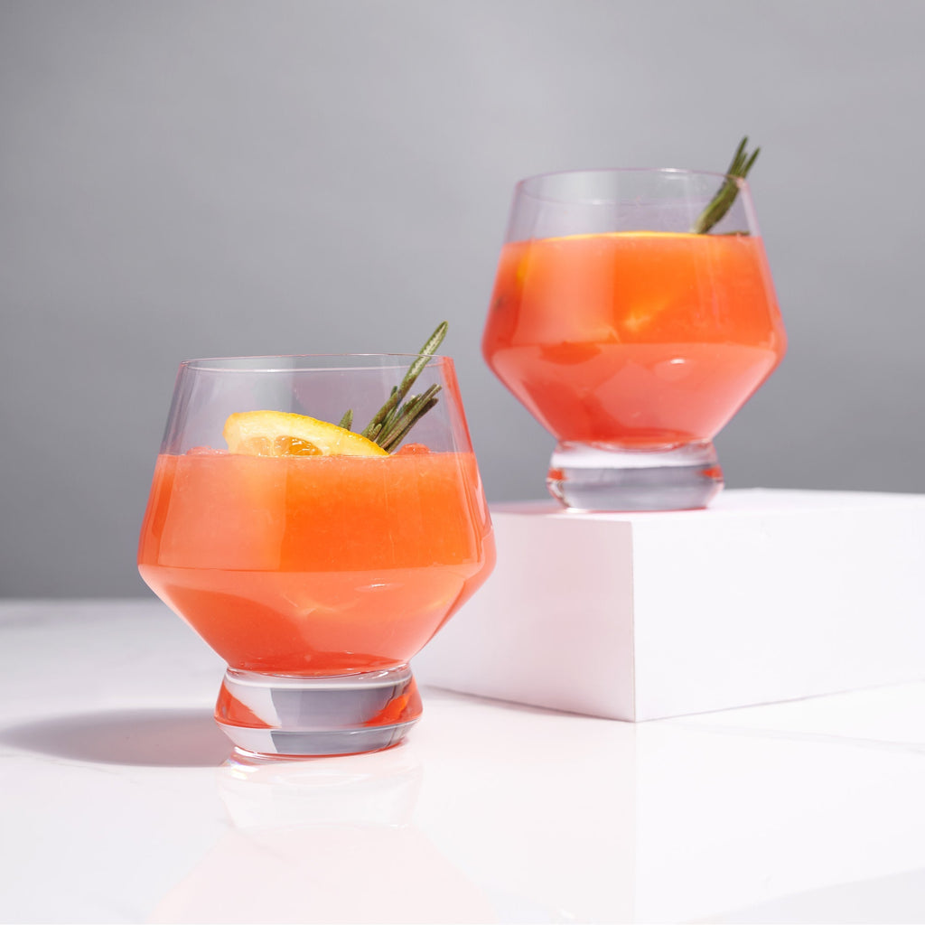 Raye Footed Crystal Punch Glasses Set of 2