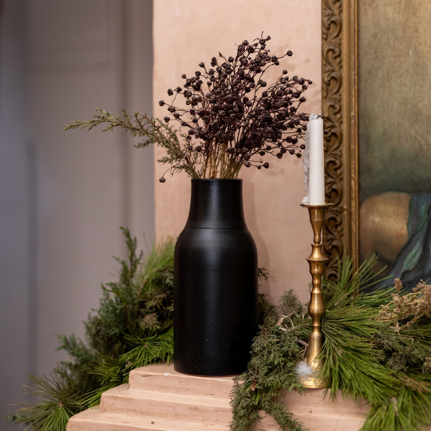 Matte Black Bottle Vase by Apartment F