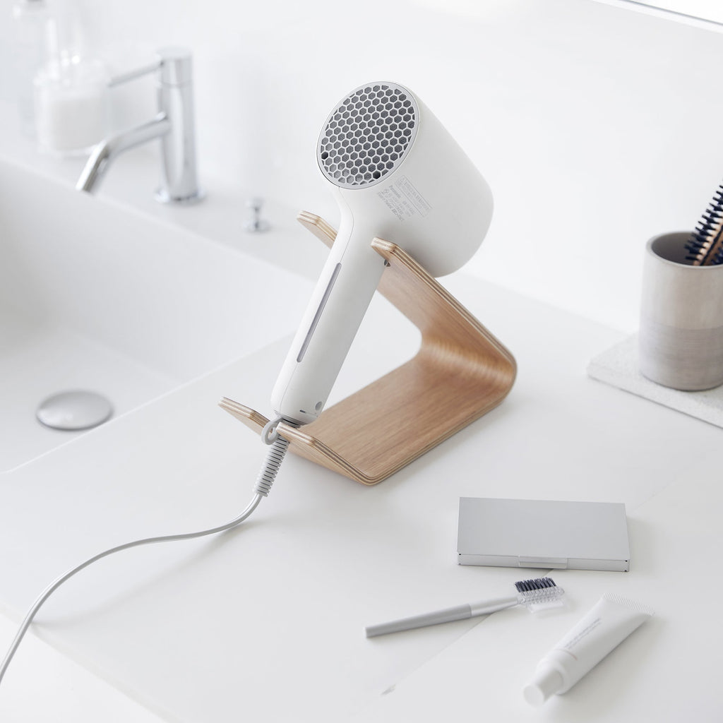Hair Dryer and Iron Stand - Wood