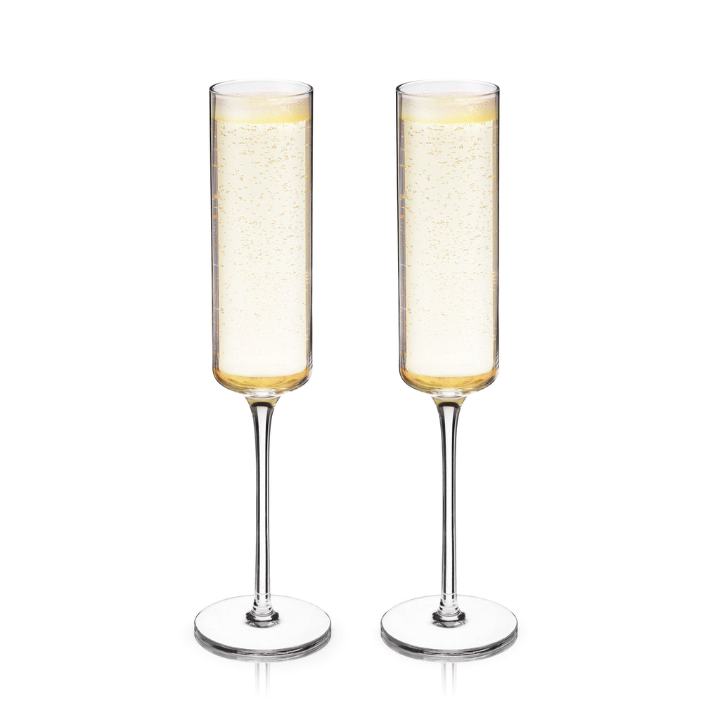 Laurel Crystal Champagne Flutes Set of 2